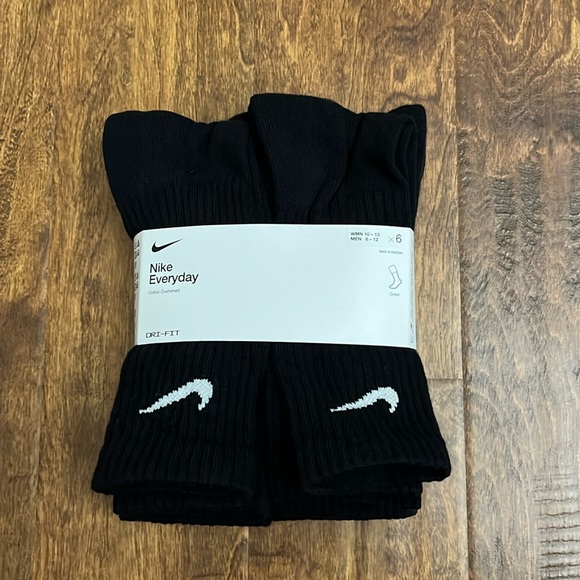 Nike Everyday Crew Cotton Cushioned Socks 6 Pack - Picture 1 of 17